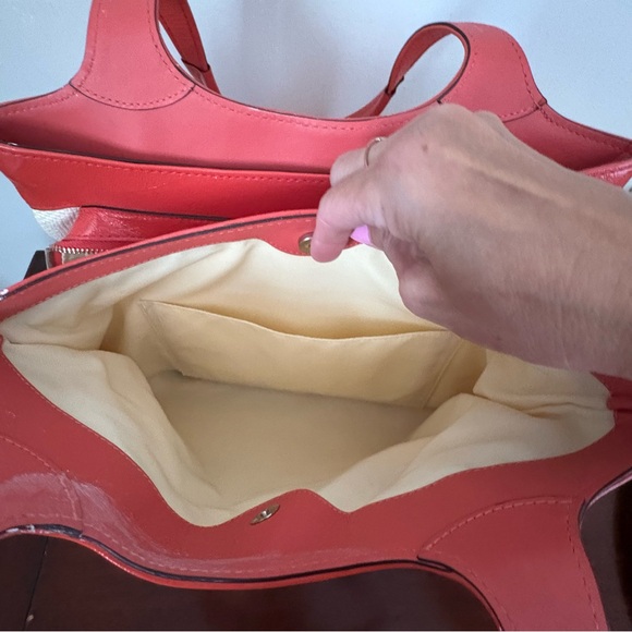 Vintage Y2K Coach Lexi Woven Straw Butterfly Purse-  Coral/Orange B1168-F16584 - Picture 12 of 16